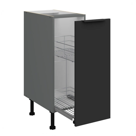 Zestaw mebli kuchennych Alatri Ant 300 cm stylowe szafki kuchenne z frontami wykonanymi w technologii anti fingerprint metalowe uchwyty