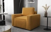 Fotel Nelo miodowy klasyczny design w nowoczesnym wydaniu wygodny fotel do salonu prążkowana sztruksowa tkanina