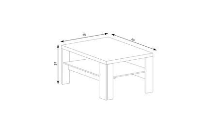 Stolik kawowy Natural 65 cm dąb ribbeck praktyczny mały stolik o klasycznej konstrukcji doskonałe dopełnienie aranżacji salonu