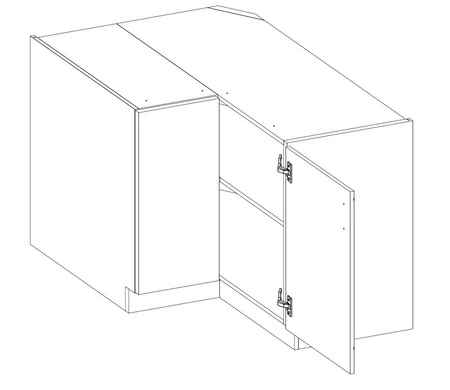 Zestaw mebli kuchennych narożny Milo 230x370 cm fronty w połysku styl szafek dopasuje się do wnętrza każdej kuchni