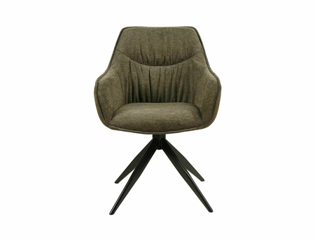 Krzesło tapicerowane Sempre oliwkowe / oliwkowa ekoskóra nowoczesne krzesło obrotowe z metalowymi nogami stylowe krzesło kubełkowe