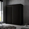 Szafa przesuwna Kristo 200 cm czarna ergonomiczna oraz bardzo funkcjonalna szafa w nowoczesnej formie o geometrycznych kształtach