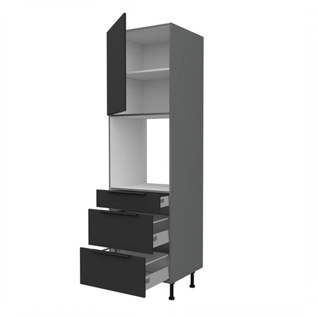 Słupek kuchenny Alatri Ant 60 DPS-215 3S 1F szafka z szufladami do zabudowy piekarnika fronty wykonane w technologii anti fingerprint