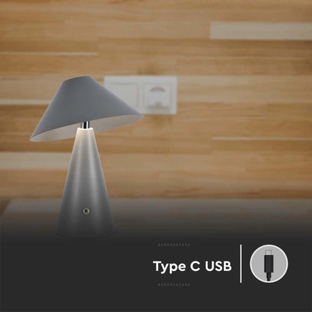 Lampka nocna Lively szara 3W 3000K-6000K funkcjonalny element wystroju metalowa konstrukcja modna kolorystyka lampa do sypialni