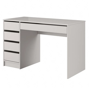 Biurko Ada 120 cm beżowe eleganckie biurko z szufladami i ergonomicznym blatem do domowego biura i pokoju młodzieżowego