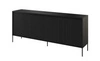 Komoda Trend 193 cm czarna wyjątkowy design pojemna komoda do salonu z oświetleniem LED charakterystyczne ryflowane fronty