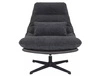 Fotel Felicia ciemny szary / czarna ekoskóra funkcjonalny oraz nowoczesny fotel obrotowy z metalowymi nogami ozdobna poduszka