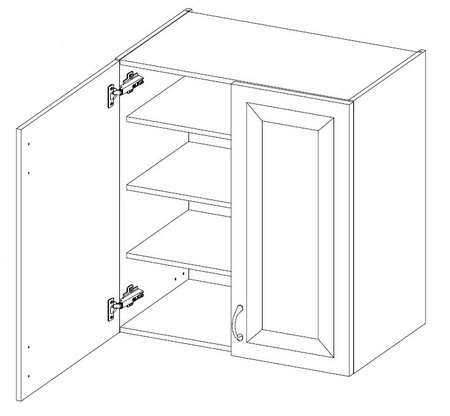 Szafka kuchenna wisząca Luis 80 G-90 2F szafka odporna na parę wodną rozlaną ciecz i wysoką temperaturę
