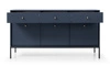 Komoda z szufladami Mono 154 cm granatowa minimalistyczny design stylowy złoty uchwyt prosta forma wzbogacona o metalowe elementy