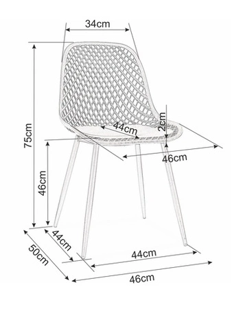 Krzesło ogrodowe Corral I 44x46 cm czarne nowoczesne oraz funkcjonalne krzesło ażurowe z metalowymi nogami