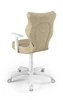 Krzesło do biurka Duo beżowe idealne do wzrostu 146-176,5 cm profilowane siedzisko regulowane podłokietniki łatwo czyszcząca tkanina