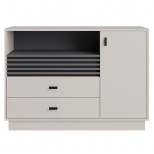Komoda z szufladami Estan 120 cm beżowy / antracyt nowoczesny design mebla wysoka jakość wykonania obrzeża komody wykończone specjalną okleiną