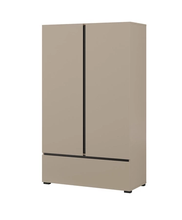 Komoda wysoka Cross 89 cm ciemny beżowy stylowy design komody z szufladą do sypialni prosta forma w nowoczesnym wydaniu