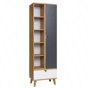 Regał Memone 60 cm dąb złoty / biały / grafitowy idealny regał do pokoju młodzieżowego lub pokoju dziecka w stylu skandynawskim