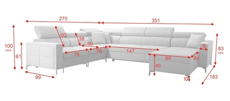 Narożnik z funkcją spania Nausa VII butelkowa zieleń prawostronny elegancki narożnik do salonu wykonany z miękkiej tkaniny typu velvet