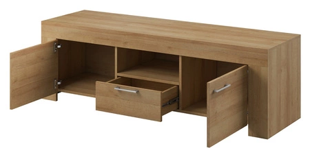 Meblościanka Neba dąb riviera nowoczesna meblościanka idealna do salonu i pokoju dziennego w oryginalnej kolorystyce