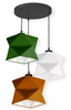 Lampa wisząca potrójna Quasar designerska lampa sufitowa do salonu lub sypialni z kolorowymi abażurami i czarną rozetą sufitową