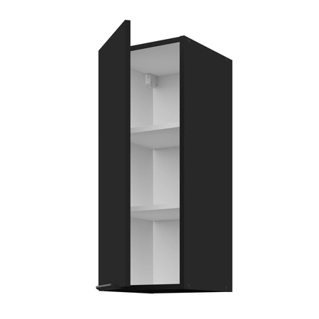 Zestaw mebli kuchennych Black 260 cm metalowe uchwyty krawędziowe szafki doskonale prezentują się w nowoczesnych wnętrzach