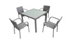 Zestaw mebli ogrodowych Eccellente szary praktyczny zestaw mebli wykonanych z technorattanu lekka konstrukcja idealna na taras