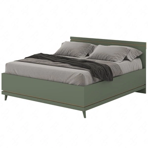 Łóżko Scandia 180x200 cm zielone z pojemnikiem na pościel nowoczesny styl łóżko na wysokich nogach do sypialni
