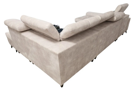 Narożnik z funkcją spania Buffalo VI brązowy lewostronny funkcjonalny i stylowy narożnik rozkładany z trzema pojemnikami na pościel