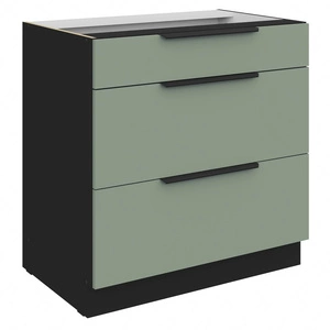 Szafka kuchenna stojąca z szufladami Treviso Bl 80 D 3S BB odporna na uszkodzenia wykończenie frontów w technologii anti fingerprint