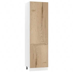 Słupek kuchenny Zova D60 SŁ/2133 biały / dąb halifax szafka do kuchni odporna na działanie wilgoci i uszkodzenia frezowane uchwyty