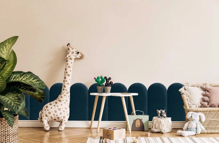 Panel tapicerowany Wally 30x60 cm granatowy stylowy panel ścienny płotek welurowa tkanina modne wykończenie każdej aranżacji