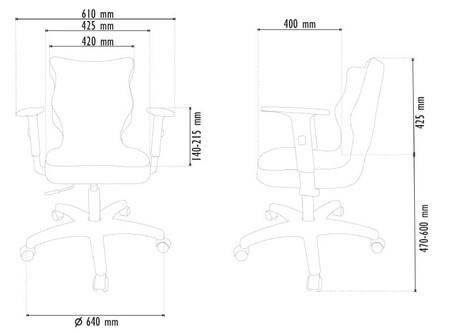 Krzesło do biurka Duo niebieskie idealne do wzrostu 159-188 cm ergonomiczne siedzisko regulowane podłokietniki odporna tkanina