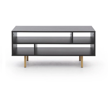 Stolik kawowy Sula czarny elegancki design stolik osadzony na metalowej podstawie blat odporny na rozlanie cieczy