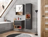 Zestaw mebli łazienkowych Borneo szary / dąb artisan nowoczesny design szafki wiszące do łazienki o świetnie dobranej kolorystyce