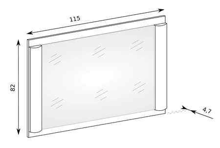 Lustro wiszące Dallas 115x82 cm dąb truflowy / czarny prostokątne lustro w ramie idealny dodatek do przedpokoju sypialni lub garderoby