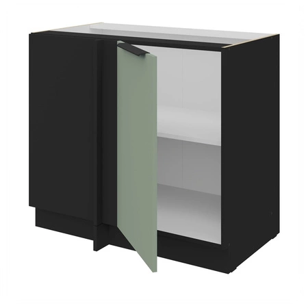 Szafka kuchenna narożna dostawiana Treviso Bl 105 ND 1F BB lewa fronty szafki kuchennej wykończone w technologii anti fingerprint