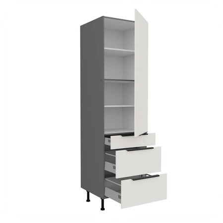 Słupek kuchenny Corato Ant 60 DKS-215 3S 1F szafka kuchenna odporna na uszkodzenia wykończenie frontów w technologii anti fingerprint