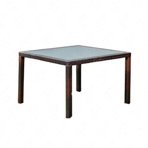 Stół ogrodowy Eccellente 100x100 cm brązowy lekka konstrukcja stolika idealny na taras elegancki design wykonanie z technoranttanu