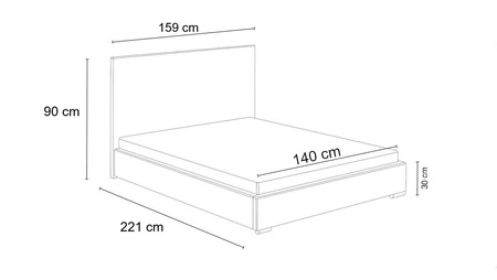 Łóżko tapicerowane Cloud 140x200 beżowe stylowe łóżko z pojemnikiem na pościel wygodny zagłówek zachwyca eleganckim designem