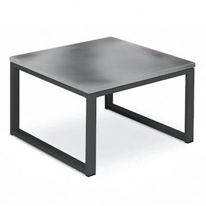 Stolik ogrodowy Monako 60x60 cm antracyt / szary prosty design solidny stolik do mniejszych przestrzeni blat z imitacją betonu