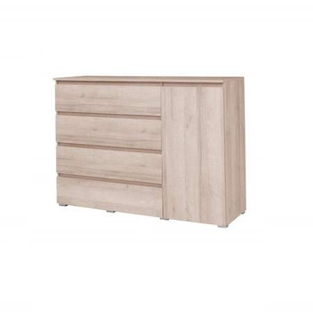 Komoda z szufladami Simple 138 cm dąb sonoma funkcjonalny mebel do pokoju młodzieżowego salonu lub biura