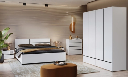 Komoda z szufladami Cross 80 cm biała stylowy design komody do sypialni prosta forma w nowoczesnym wydaniu