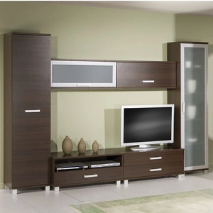 Meblościanka Maximus kasztan wenge nowoczesne meble wysoka jakość świetna propozycja do salonu i pokoju dziennego