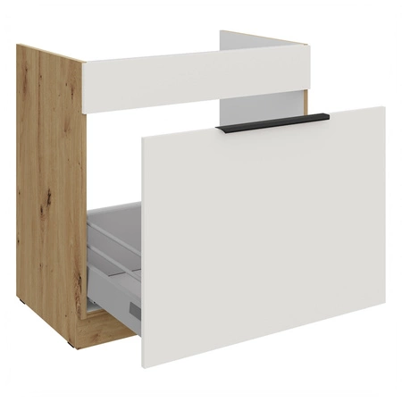 Szafka kuchenna pod zlewozmywak z szufladą Corato Ar 80 ZL 1S BB fronty szafki kuchennej wykończone w technologii anti fingerprint