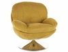 Fotel Brigitte żółty funkcjonalny oraz nowoczesny fotel obrotowy z chromowaną podstawą komfortowy podczas wypoczynku