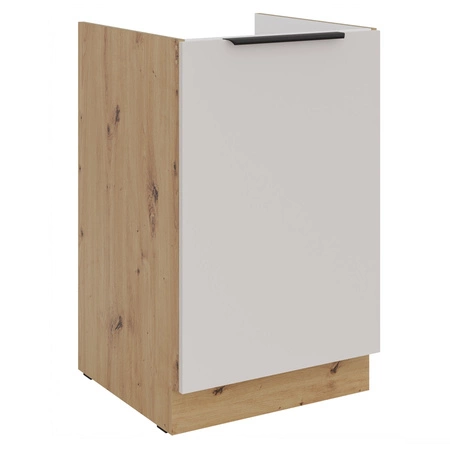 Zestaw mebli kuchennych Soela 330 cm eleganckie szafki kuchenne o subtelnej i naturalnej kolorystyce metalowe uchwyty krawędziowe