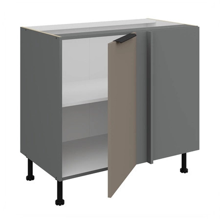 Szafka kuchenna narożna dostawiana Fiuggi Ant 105 ND 1F BB prawa fronty szafki kuchennej wykończone w technologii anti fingerprint