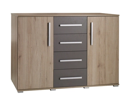 Zestaw mebli do sypialni Dione san remo jasny / popiel nowoczesny komplet mebli idealnie sprawdzi się w nowoczesnych i modernistycznych wnętrzach