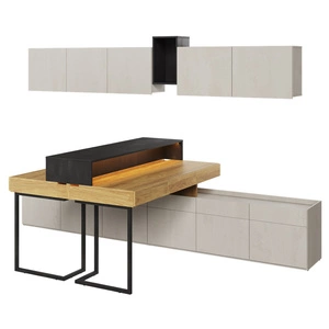 Zestaw mebli Teen Flex hikora naturalna / silk flou / raw steel stylowe meble młodzieżowe doskonała propozycja do pokoju rodzeństwa