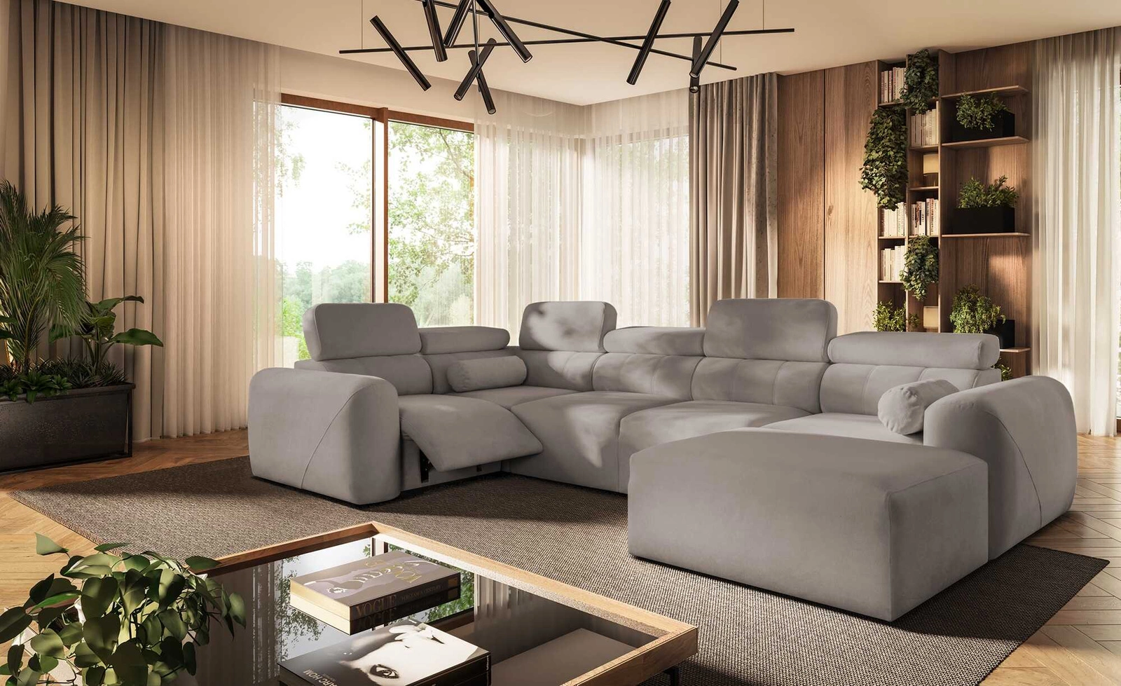 Narożnik z funkcją spania Cantare IV Lux Narożniki do salonu Nowoczesne narożniki rozkładane do pokoju dziennego