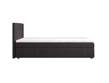 Łóżko kontynentalne Fresno 120x200 grafitowe w nowoczesnym skandynawskim stylu z tapicerowanym zagłówkiem łóżko z pojemnikiem
