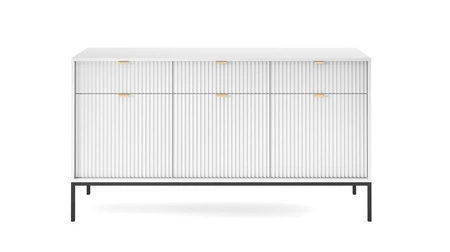 Komoda z szufladami Lovro 154 cm biała nowoczesny design zachwyci miłośników wyrazistych wnętrz