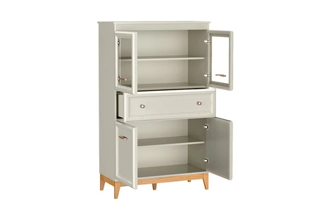 Witryna Windsor 92 cm beżowy / dąb wyjątkowa witryna do jadalni lub salonu doskonale sprawdzi się we wnętrzach w stylu klasycznym